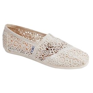 Toms Womens Morrocan Chochet Natural Ankle High Cotton Flat Shoes